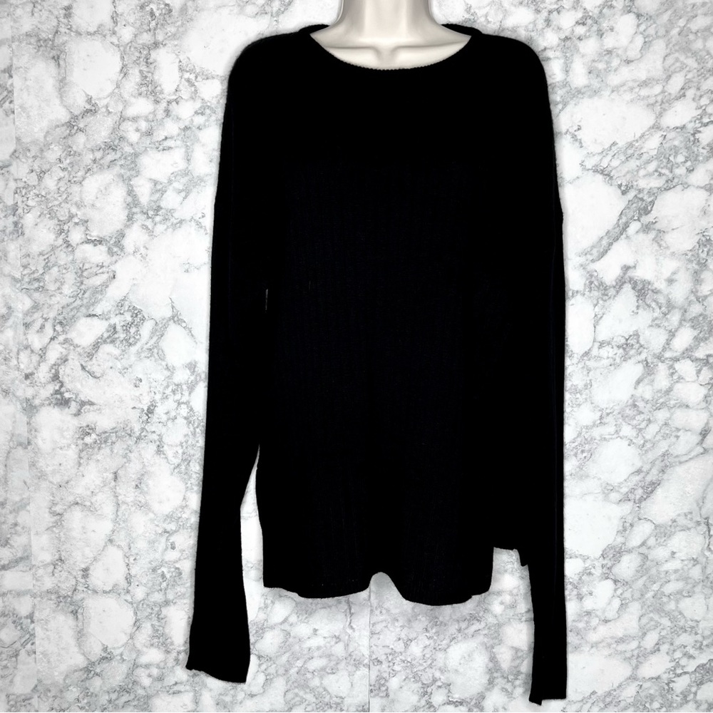 Sag Harbor Women’s 90s Oversized Black Rib Knit Sweater Size M - Picture 3 of 7